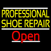 Yellow Professional Shoe Repair Open Neonreclame