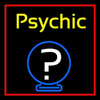 Yellow Psychic With Red Border Neonreclame