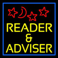 Yellow Reader And Advisor Blue Border Neonreclame