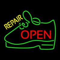 Yellow Repair Shoe Open Neonreclame