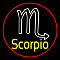 Yellow Scorpio Zodiac Red Border Neonreclame