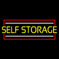 Yellow Self Storage Block With White Line Neonreclame