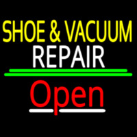 Yellow Shoe And Vacuum White Repair Open Neonreclame