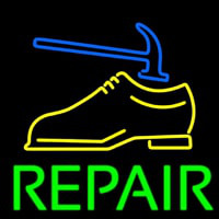 Yellow Shoe Green Repair Neonreclame