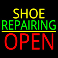 Yellow Shoe Green Repairing Open Neonreclame