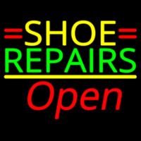Yellow Shoe Green Repairs Open Neonreclame