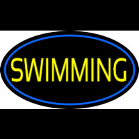 Yellow Swimming With Blue Border Neonreclame