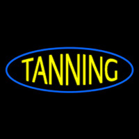 Yellow Tanning Blue Oval Neonreclame