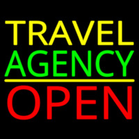 Yellow Travel Green Agency Open Neonreclame