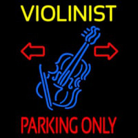Yellow Violinist Red Parking Only Neonreclame