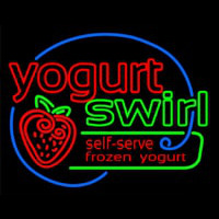 Yogurt Swirl Self Serve Frozen Yogurt Neonreclame
